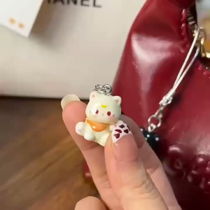 OFM-C1399 Gantungan HP Resin Karakter Kucing Tali Ponsel Aksesoris Lucu Serbaguna / Phone Strap