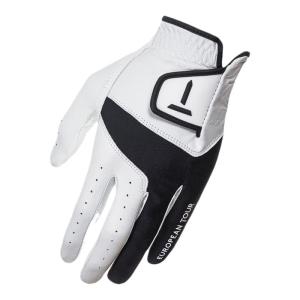 EUROPEAN TOUR | Professional Golf Glove Leather Black And White Single 1pc