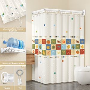 WEILAISHI | Suction Cup Foldable Drill-Free Bath Curtain