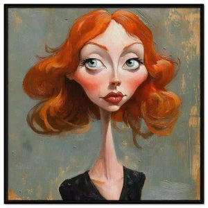 Tranh biếm họa chân dung chất liệu sơn dầu.Tranh treo tườngdán tường trang trí nội thất.CGI-1278