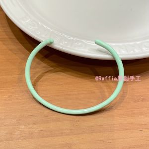 Colorful Dopaamine Copper Bracelet Open Half Beads Adjustable DIY Pierced Hand Jewelry Fashionable Sweet Style for Women