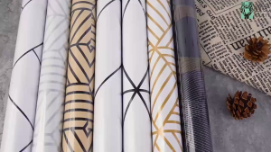 Wallpaper Sticker Dinding Motif Keramik Moderen Silver Panjang 8 Meter x Lebar 45cm