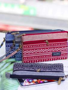 Womens Cotton Long Organizer Wallet Ladies Coin Purse Female Clutch Small Phone Pouch Money Bag for Children Kids Girls Bag