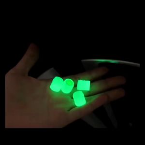Luminous tyre valve caps Fluorescent Night Caps Motorcycle Bike Night Glowing Cap Decor Nozzles Tyre Accessories Universal Luminous Tire Valve Caps Car Wheel Hub Glowing Dust-proof Decorative Tyre Rim Stem Covers Applicable Motorcycle Bike