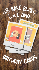 We Bare Bears Happy Birthday Card Cute Cartoon Greeting Card