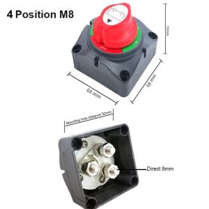 Heavy-Duty 12V/24V Marine Battery Disconnect Switch 200A 300A Dual Battery Isolator with 2/4 Positions for Complete Power Manag