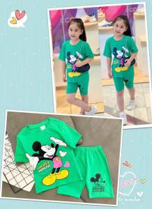 (9-38kg) Bộ thun coton ngố lửng bé gái size đại thun mềm co giãn dễ mặc (112)