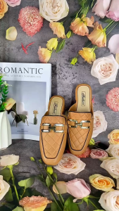 Korean fashion halfshoes sandals outer wear flat loafers half sandals for women 2408