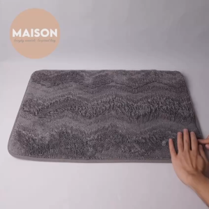 [SG STOCK] Microfiber Zig Zag Thick Floor Mat Anti Slip Water Absorbent Rug For Stylish Bathroom Kitchen Doormat