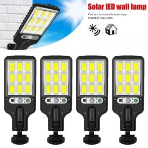 Powerful LED Solar Outdoor Led Courtyard Wall Lamp Rechargeable Human Body Induction Garden Terrace Garage Door Street Lighting