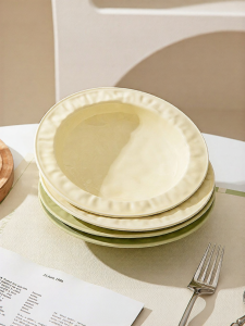 MODERN SWEETHOME | Elegant Deep Pasta Straw Hat Design Ceramic Plate