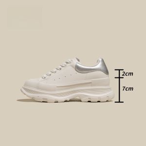 KAMIGAO | Womens 9cm Height-Boosting Platform Sneakers Casual Style Round Toe Leather Lined Comfortable Rubber Sole Sporty Dad Shoes