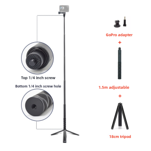 Invisible Selfie Stick New Model Compatible with Insta360X3X4X5 Bullet Time Rotating Handle DJI Bracket Adjustable Angle Aluminum Alloy