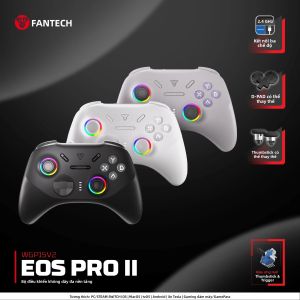 Tay Cầm Chơi Game Không Dây FANTECH WGP15V2 EOS PRO II Tốc Độ Lấy Mẫu 1000Hz Cần Gạt Hall-Effect Màu Bạc K Dành Cho PC Và Nintendo Switch