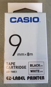 EZ-LABEL Printer Tape Cartridge XR-9WE1 9mmX8m Black on White