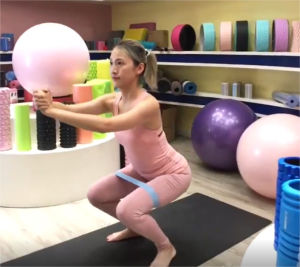 GYMPRO ยางยืดออกกำลังกาย ผู้หญิงสะโพกและขาผ้ารองเท้าสายคล้องคอ