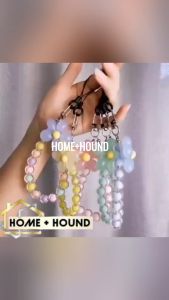HOME+HOUND Cell Phone Charm Lanyard Anti-lost Flower Beaded Car Keychain Wrist Strap Hand-held Mobile Phone Case Pendant