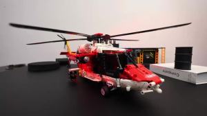 KAVOWORLD 1528PCS High Simulation Coast Rescue Helicopter Building Bricks DIY Puzzle Aircraft Model Birthday Gifts for Children