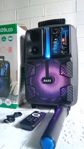 Salon bluetooth full bass komplit Fleco F-8809 LED karaoke