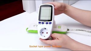 CMS Soket Meteran Daya StopKontak Watt Meter Voltase Overload Cost Alarm Digital Display PM04-B - 7RUA5LWH