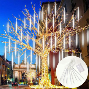 แบตเตอรี่ LED สวนฝนดาวตกฝนไฟ Raindrop โคมไฟสําหรับลานกลางแจ้งปาร์ตี้ Garden Eave ตกแต่งวันหยุด