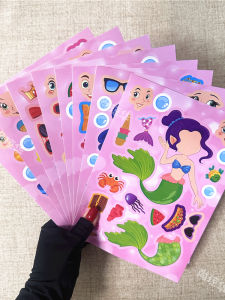 Cute Mermaid Princess Puzzle Stickers Childrens Day Gift Creative Face Stickers DIY Handmade Journaling Decorative Elements