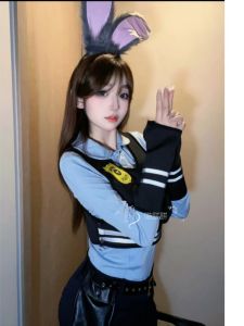 Miaowbingbing Rabbit Officer Judy Cosplay Costume Halloween Cartoon Role Set Dress Pants Exhibitions Anime Fans Cosplay