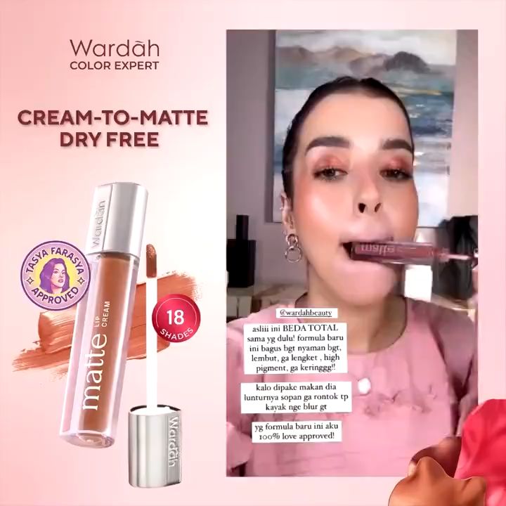 Wardah Exclusive Matte Lip Cream 30 Warna Makeup Lipstik Intense dan Tahan Lama - Matte Finish