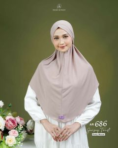 Jilbab hijab kerudung bergo krudung wanita dewasa jersey instan terbaru new terlaris terkini modern kekinian murah viral 2022 Arrafi AR 686 adem mudah di bentuk cantik non pet tali belakang bahan stella ori premium cantik bayar di tempat COD gratis ongkir