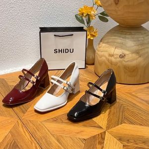 Shallow mouth thick heel high heels 2024 new Korean style Mary Jane fashion womens shoes