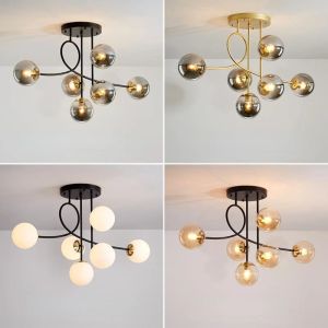 90CM LED Chandelier Modern Chandelier Ceiling Light Nordic Chandelier Living Room Ceiling Glass Lighting Fixture Gold Black