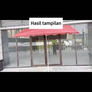 Payung Kotak Outdoor Dapat Dimiringkan - Kanopi Lipat Kuat untuk Kios Taman & Teras
