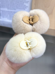 [Cute Little Hair Ball Hair Clip] Real Rex Rabbit Hair Grip Fall and Winter Internet Celebrity Ins Stuffed Little Clip Side Clip Hair Accessories