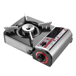 Outdoor Portable Gas Stove with Adjustable Flame Windproof Design Lightweight Butane Stove for Camping and Hiking