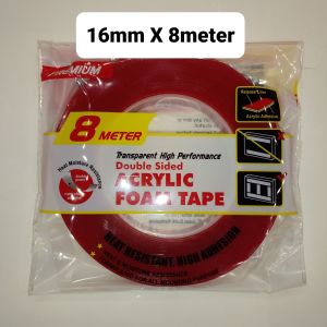 NISO DOUBLE SIDE ACRYLIC FOAM TAPE 8METER (10MM/16MM/22MM)