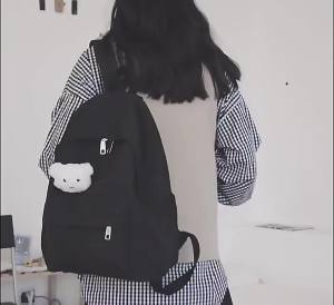 Korean Style Cotton Canvas School Backpack – Minimalist Student Bag for Teens & Adults