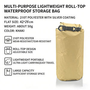 Ultralight Waterproof Dry Bag Roll Top Bucket Bag Large Capacity Foldable Lightweight for Canyoneering Swimming Adventure Paddle