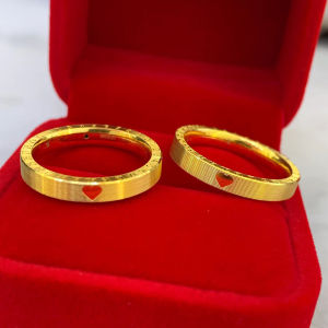 New Arrival Pure Gold Heart Couple Ring Gold Pair for Women Couple Rings 520 Men Gift Simple Bracelet Gold Ring 18K