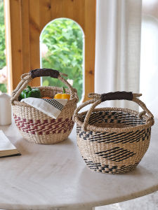 Handwoven Sea Grass Basket Natural Element Decorative Storage Basket for Homestay Picnic Small Batch Fruit Basket Southeast Asia Style