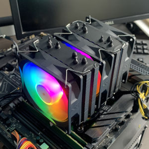 CPU Air-cooled Cooler 6 Heatpipes 4PIN PWM RGB PC หม้อน้ําสําหรับ Intel LGA 1150 1151 1156 1366 1200 1700 2011 AM4 AM5 Ventilador