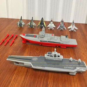 Aircraft carrier battle plan launchable fighter with 6pcs children military combat children boy toys Christmas gifts