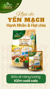 Ngũ Cốc Yến Mạch Hạnh Nhân Hạt Chia Xuân An [ít đường] Túi 400G {25g*16 gói}(Tặng Kèm 1 Túi Yến Mạch 150G)