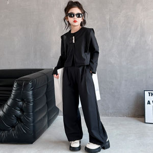 Spring Autumn Style Childrens Suit Set Fashionable Traditional Chinese Style Girls Clothing Medium And Large Childrens Fashionable