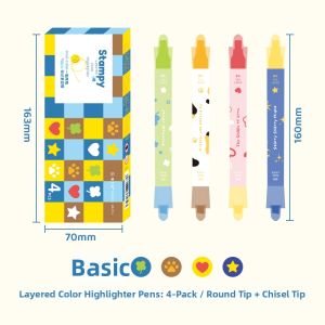 BIFANGSHUO | Student Highlight Markers Colorful Stackable
