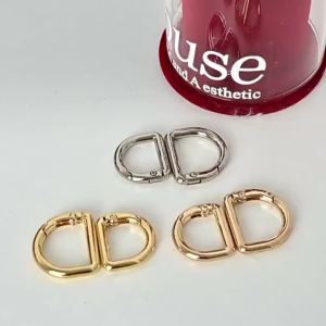 5pcs Spring D Ring Clips for Purse Metal Snap Hook Buckle for Shoulder Bag Wallet Keychain Dog Chain