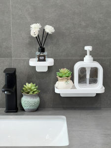 Bathroom Kitchen Sink Mini Size Drainage Wall Mounted Storage Rack No Drilling Required Plastic Absorption Surface