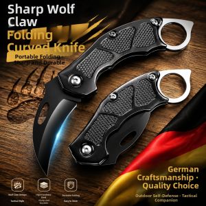 TINGLING | Outdoor Folding Sharp High-hardness Curved Fruit Knife with Personal Safety and Package Opening Utility