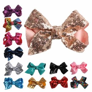 8 inch children big good bow hair clips girls sequins big bow clips fish scale hair accessories