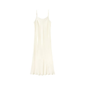 Vinegar Acetic Texture Square-U Neck Adjustable Thin Straps Waist-cinching Flared Dress