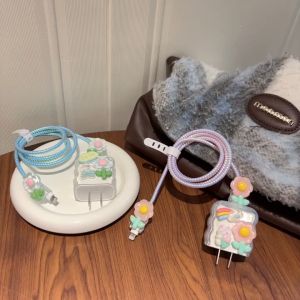 ส่งจากไทย เคสป้องกันสายชาร์จ ชุดพันสาย เคสหัวชาร์จ ลายการ์ตูน ตัวถนอมสาย USB ไอโฟน Power Adapter 18W/20W